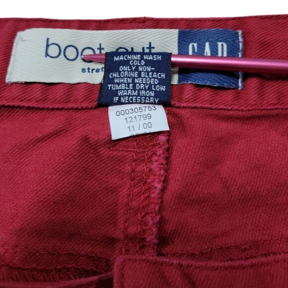 Vintage Gap Jeans Size 16A W36"xL28.5" Women's Red Gap Bootcut Stretch Jeans Y2k - Picture 7 of 7
